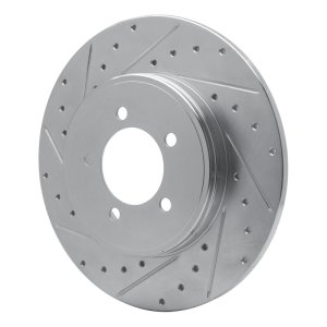 Lincoln Aviator Brake Rotor (1) - Rear Left - R1 Concepts - Drilled & Slotted - Silver - `03-`05